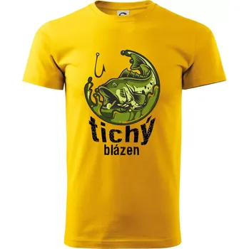 Tichý blázen rybář - Triko extra velké (5-8XL) - 6XL ( Žlutá )
