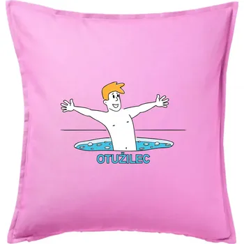 Polštář Otužilec - kreslený - Polštář 50x50 - 50x50 - Pouze potah ( Růžová )