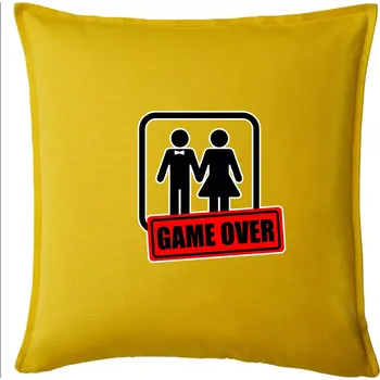 Polštář Bachelor Party - Game over (hetero) - Polštář 50x50 - 50x50 - Pouze potah ( Žlutá )