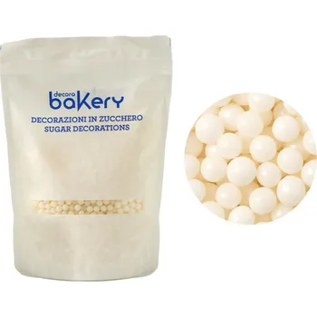 Jedlá dekorace na dort Decora Bílé cukrové perly maxi 1 kg
