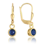 MINET Elegantní zlaté náušnice s modrými zirkony Au 585/1000 1,80g JMG0311BGE00