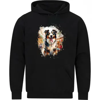 Pánská mikina Pánská mikina Miniaturní australský ovčák na Dovolené (Velikost: 5XL, Barva: Černá)