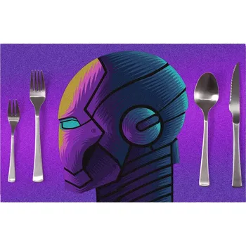 prostírání Sablio Prostírání Iron Man Helma na fialové: 40x30cm