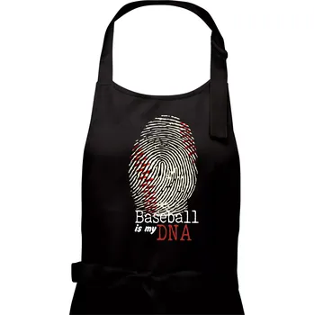 Kuchyňská zástěra Baseball is my DNA - Dámská zástěra na vaření - Univerzální velikost ( Černá )