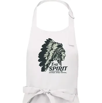 Kuchyňská zástěra Indián hlava - Pánská zástěra na vaření - Univerzální velikost ( Bílá )