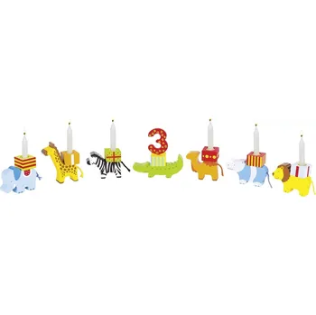 Dřevěná hračka Goki narozeninový průvod se zvířátky ze dřeva