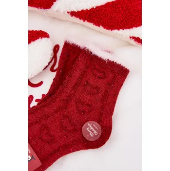 Dívčí oblečení Dětské vánoční ponožky srdíčka červené Aura.via bílá | tmavě červená 3484867