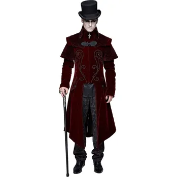 Pánský zimní kabát kabát pánský DEVIL FASHION - Red Gothic