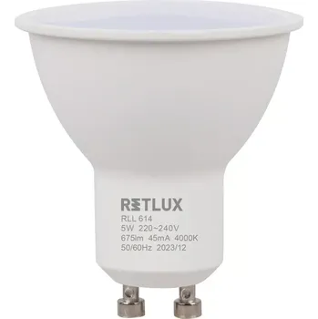 Žárovka RLL 614 GU10 bulb 5W CW D RETLUX LED reflektor (RLL 614 GU10 bulb 5W CW D LED )