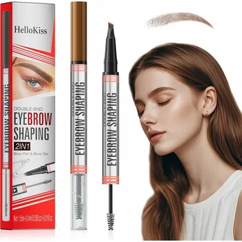 Tužka na obočí 2v1 Tužka na obočí typu microblading s gelem, voděodolná a dlouhotrvající