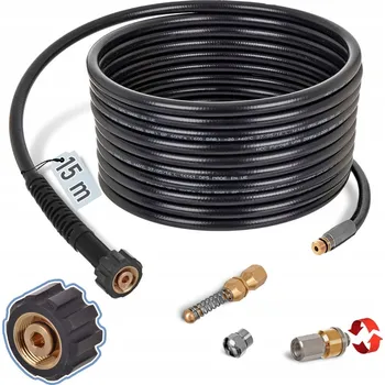 Příslušenství pro vysokotlaký čistič HADICE 15m 3x TRYSKA PRO ČIŠTĚNÍ A UCPÁVÁNÍ KANALIZACE A POTRUBÍ PRO KARCHER HD