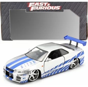 autíčko JADA model NISSAN SKYLINE GT-R (R34) 1:24 RYCHLE A ZBĚSILE FAST & FURIOUS
