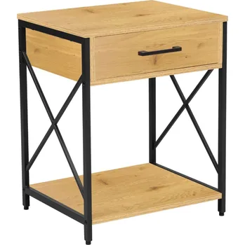 Noční stolek Nábytek PEGAS s.r.o. Noční stolek přírodní dub/černý rám SN7-FX