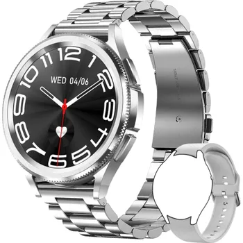 Chytré hodinky Módní chytré hodinky Celoobrazovkové dotykové sportovní fitness hodinky Monitorování zdraví Denní aktivita Moderní design Součástí balení náhradní pásek stříbrná