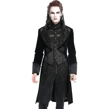 Pánský zimní kabát kabát pánský DEVIL FASHION - Embroidered - S