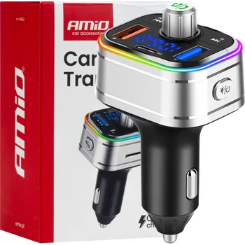FM transmitter s 2x USB-A / 1x USB-C / microSD 12/24V