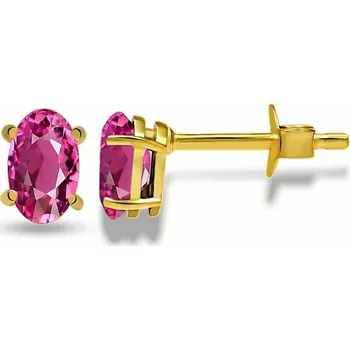 Náušnice Stříbrné náušnice pecky s růžovými turmalíny SBC-110G-PT 4 mm, 0,5 g