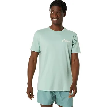 Pánské tričko Pánské tričko Asics Chest Logo Short Sleeve T-Shirt Mátový (S)