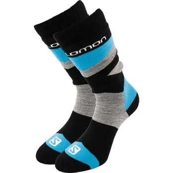 Pánské ponožky Salomon Jr Team Ski Socks 2-Pack Black/Blue 35-38