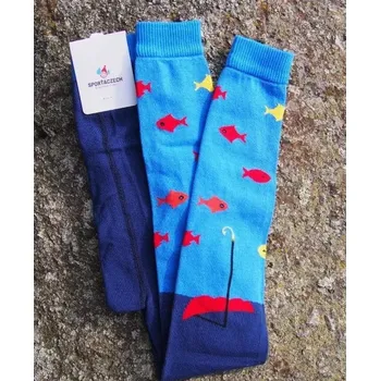 Dámské oblečení Dětské punčochové legíny Rybičky - 122-128 / modrá