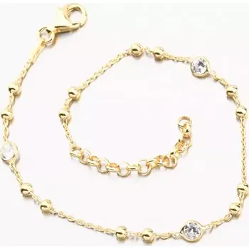 Náramek Náramek pozlacený se zirkony - stříbro 925 B2201125-0398-SLX délka 19 cm