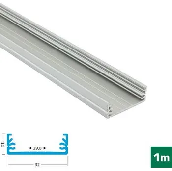 AL profil FKU15 pro LED, bez plexi, 1m, elox (FK AL profil FKU15 pro LED, bez plexi, 1m, )