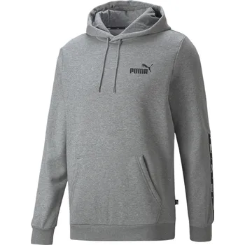Dámská mikina PUMA Pánská mikina s páskou Essentials+ PUMA Medium Gray Heather L ČERNÁ|ŠEDÁ