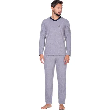 Pánské pyžamo Hřejivé pánské pyžamo FROTTE REGINA tmavá melanž 3XL 0