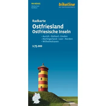 Radkarte Ostfriesland Ostfriesische Inseln - Esterbauer Verlag