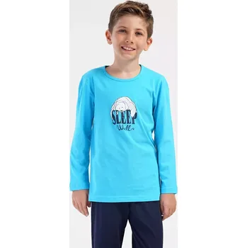 Pánské pyžamo Dětské pyžamo dlouhé Sleep well tyrkysová 11 - 12