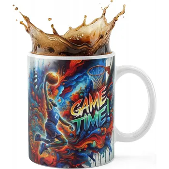 KERAMICKÝ HRNEK 330ML S POTISKEM – BASKETBAL SPORT MÍČ KOŠ TÝM