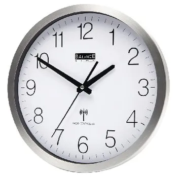 Hodiny Rádiem Řízené Nástěnné Hodiny 30 cm Analogový Stříbrná/Bílá Značka: Balance (Rádiem Řízené Nástěnné Hodiny 30 cm Analogový Stříbrná/Bílá)
