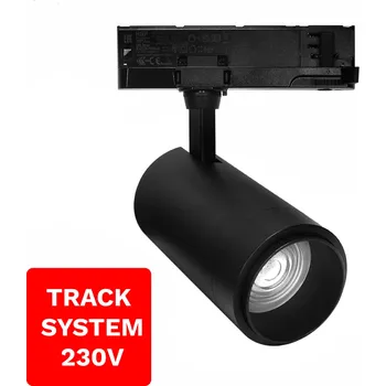 DomenoLED Reflektor Szynowy Zoom TRACK SYSTEM DD-04 230V 10W-30W 4000K Černý 3 Fazowy 230V