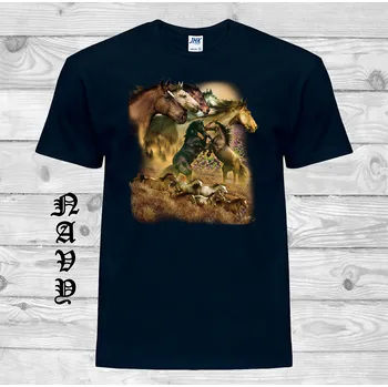 levne-bavlnene-tricko-potisk-divoky-kun Barva: Navy - tmavě modrá, velikost: 5XL