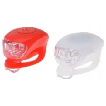 Cyklosvítilna Světla na kolo sada přední + zadní + silikonové LED baterie AWR1210