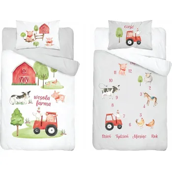 Povlečení Dětské povlečení 2 el.baw 120x90 Veselá Farma Červená Detexpol