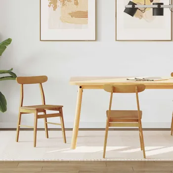 Jídelní židle Jídelní židle 2 pcs Přírodní Masivní gumové dřevo