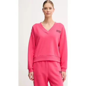 Dámská mikina Bavlněná mikina Dkny dámská, růžová barva, s aplikací, DP5T1279 42X, vel. XS