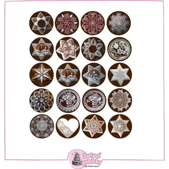 Jedlá dekorace na dort ozdobSi Vánoční perníčky 3 - jedlý papír nebo fondánový list - Jedlý papír / Bez decor gelu