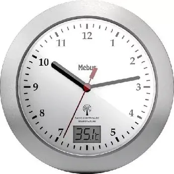 Hodiny Mebus 41124 DCF nástěnné hodiny 17 cm x 6 cm, stříbrná, vhodné do koupelny / vlhkého prostoru (Mebus 41124 DCF nástěnné hodiny 17 cm x 6 cm, stříbrná, vhodné do koupelny )