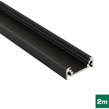 LED lišta AL profil FKU11 BC/UX pro LED, bez plexi, 2m, černý elox (AL profil FKU11 BC/UX pro LED, bez plexi, 2m, )