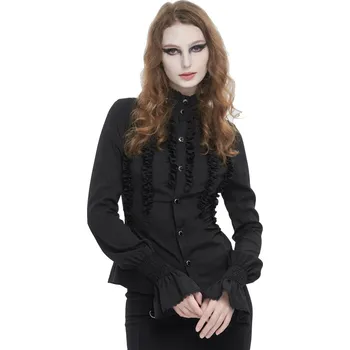 Dámská košile košile dámská DEVIL FASHION - Black Chiffon - L