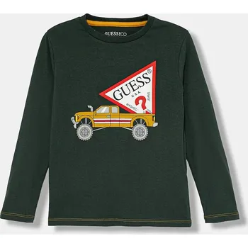 Dětská móda Dětské bavlněné tričko s dlouhým rukávem Guess N5BI14.I3Z14.9BYA zelená 79X, vel. 113-118