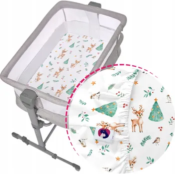 Prostěradlo KINDERKRAFT NESTE 52x89 bavlna Prostěradlo na přistýlku s vánočními vzory