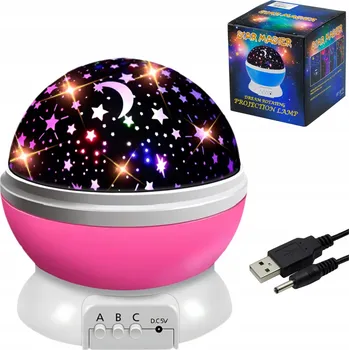 Dětské svítidlo Projektor noční oblohy FORTRADE Star Master M084 růžový