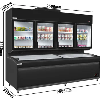 Mraznička G.Gastro Přístěnný mrazicí regál - 2500mm - vč. mrazicího ostrůvku