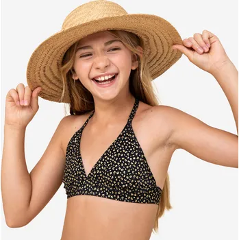 Dětská móda OLAIAN Dívčí plavky horní díl Tami 100 se zavazováním za krk černý 12 LET ČERNÁ