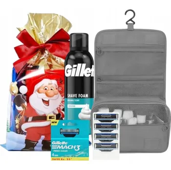 Kosmetická sada Sada dárek pro muže Gillette Mach3 + pěna na holení + kosmetická taštička