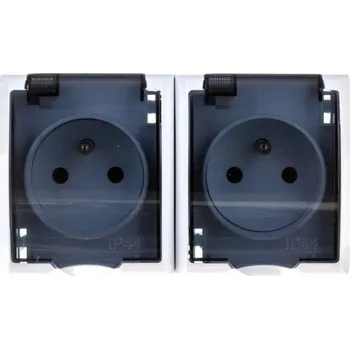 Elektrická zásuvka Dvojitá zásuvka s uzemněním bílá Ospel Fala