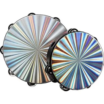 Jednotlivý buben YOUEON balení 2 zářivých tamburín s dvouřadým zvonovým prstenem, 8/10" dřevěný ruční zvonek,